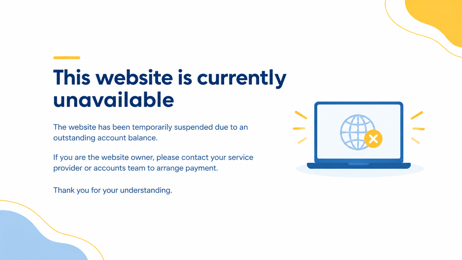 Website currently unavailable